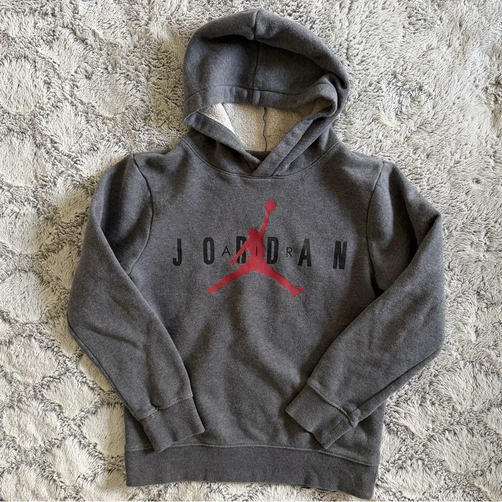 Nike‎ Air Jordan Jumpman Logo Dark Gray Pullover Hoodie Youth Boy’s Med